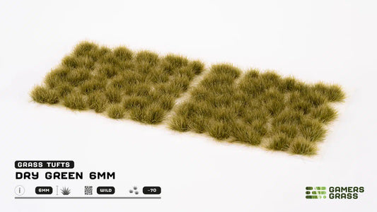 Dry Green Grass Tufts Gamers Grass - tufty 6mm arkusz Wild 70 sztuk mieszanka zieleni - Gamers Grass


