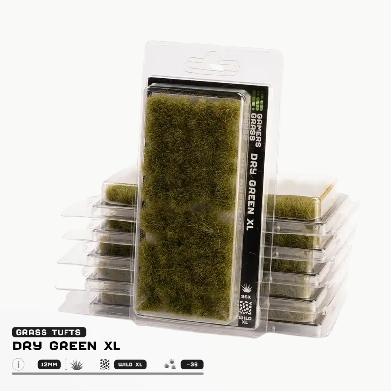 Dry Green XL Gamers Grass - tufty 12mm do podstawek miniatur - Gamers Grass