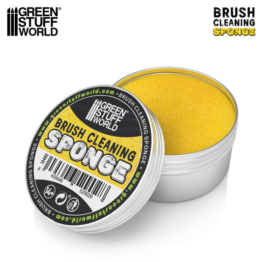 Brush Cleaning Sponge - Green Stuff World - puszka otwarta z gąbką widok z boku