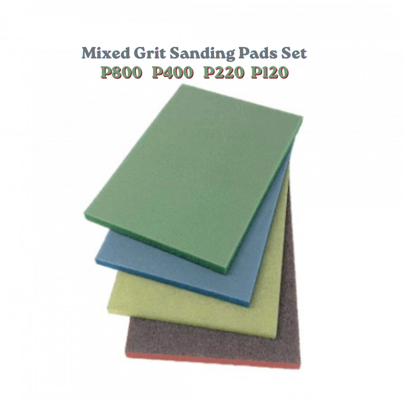 Mixed Grit Sanding Pads Set x4 - 4 gąbki P800 P400 P220 P120 oznaczone kolorami | AK Interactive
