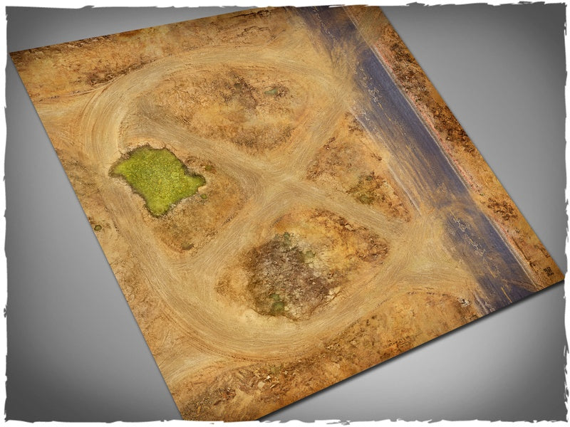 Mata do gry Gaslands 4x4 stopy Mousepad Deep-Cut Studio – pustynny tor wyścigowy do gier figurkowych
