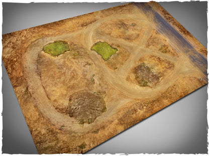 Mata do gry Gaslands 6x4 stopy Mousepad Deep-Cut Studio – pustynny tor wyścigowy do gier figurkowych Warhammer Bolt Action
