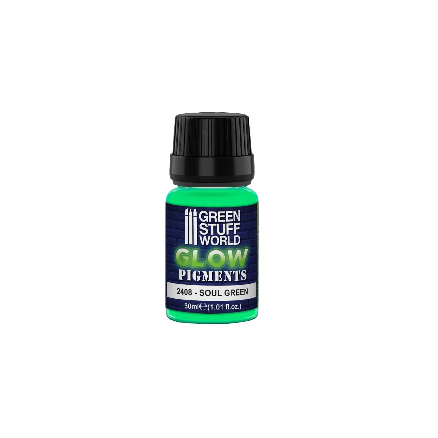 Green Stuff World Glow Pigments 2408 Soul Green – słoiczek 30ml z etykietą Glow Pigments Soul Green 2408, Green Stuff World
