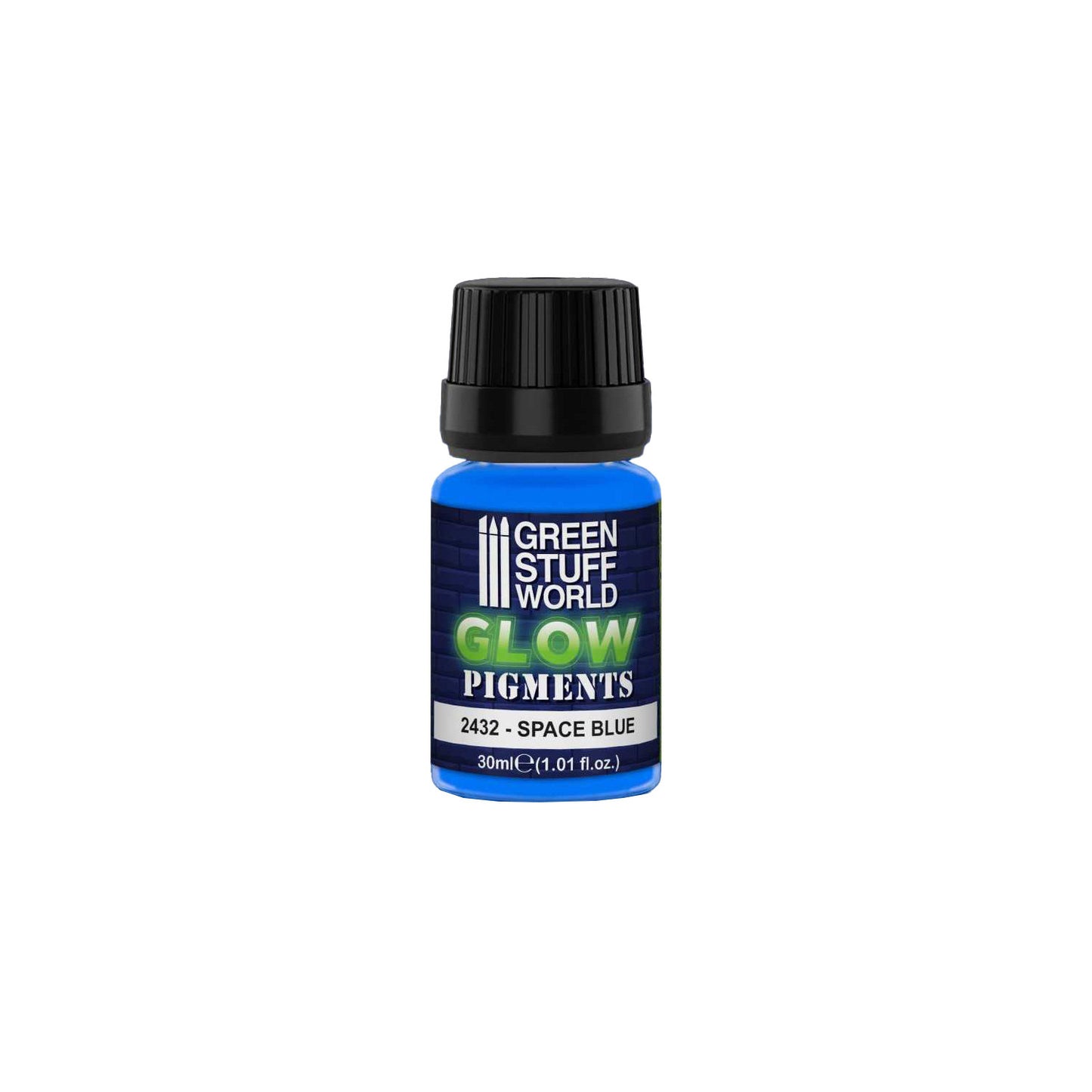 Green Stuff World Glow Pigment Space Blue 2432 – butelka 30ml na białym tle
