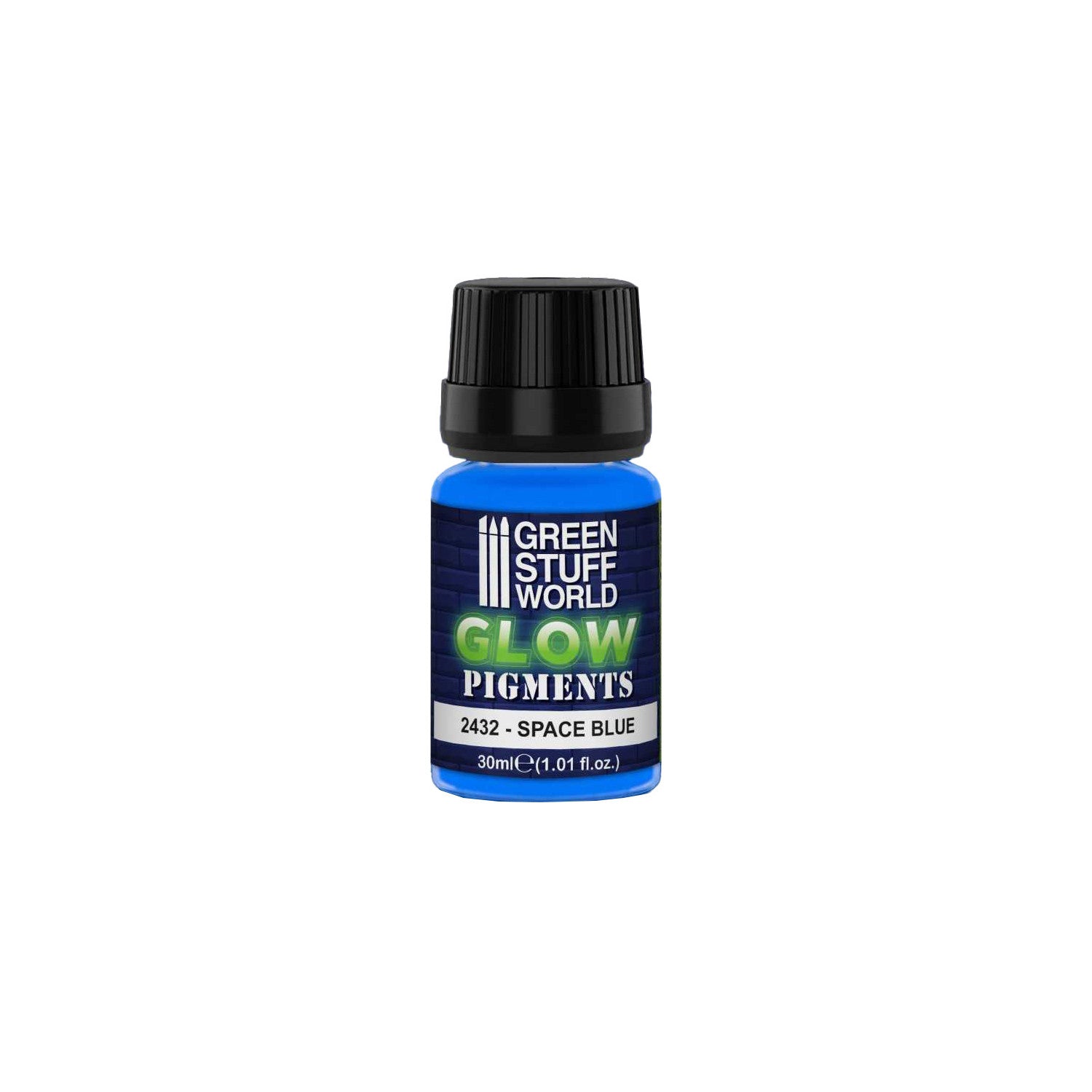 Green Stuff World Glow Pigment Space Blue 2432 – butelka 30ml na białym tle
