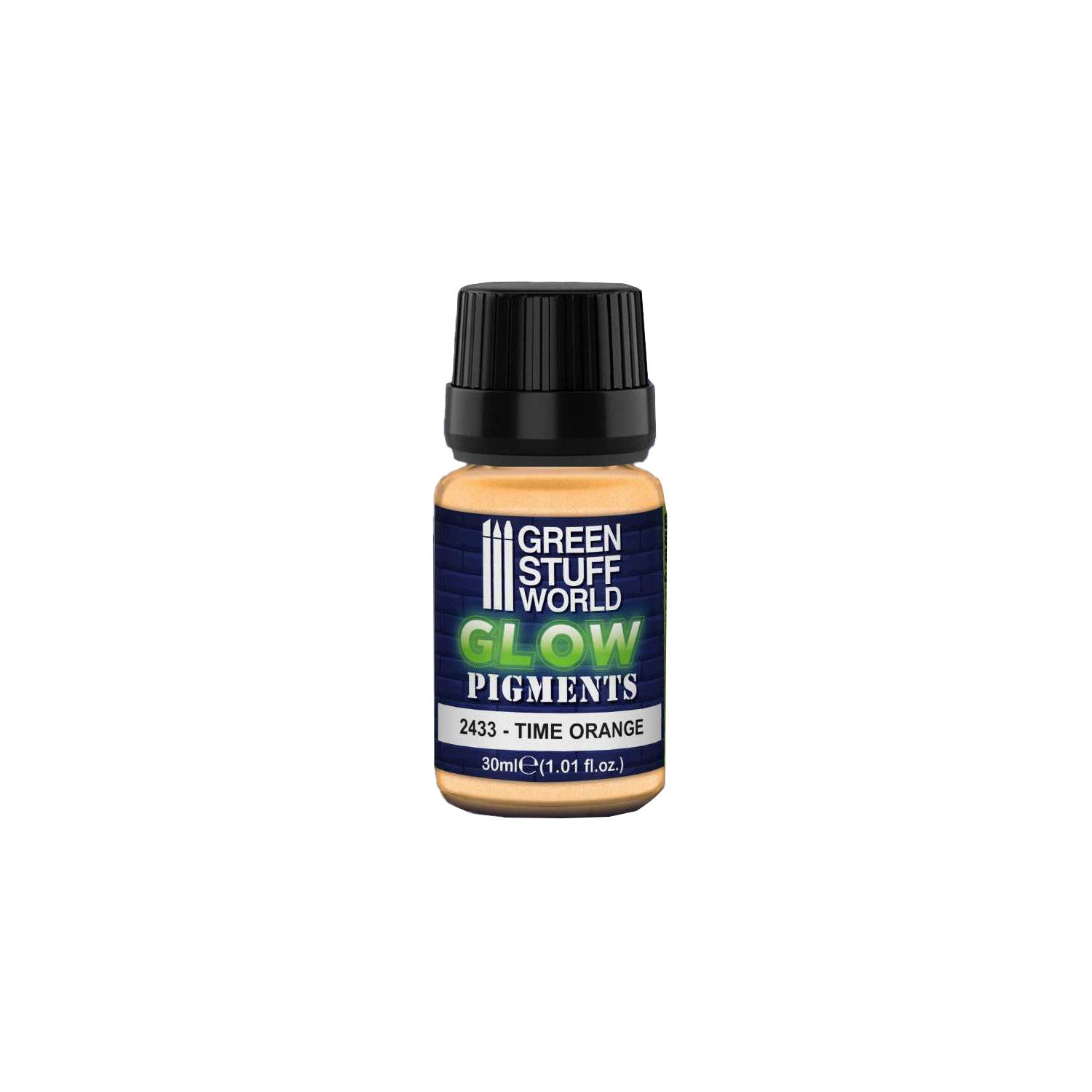 Green Stuff World Glow Pigment Time Orange 2433 – butelka 30ml na białym tle
