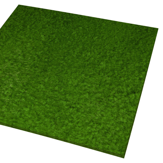 Grass Mats Dark Green 380x260mm – arkusz trawy ciemnozielonej Green Stuff World, widok z boku na grubość i teksturę
