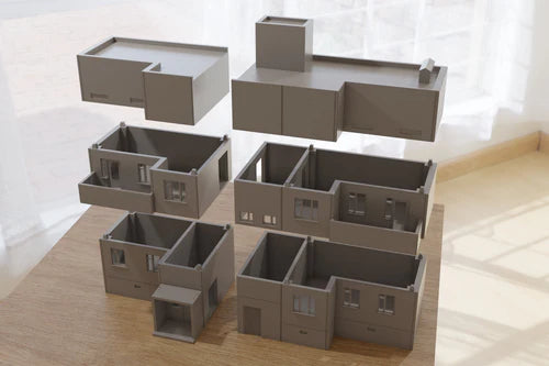 Pripyat Apartment Tower – rozebrany na poziomy, widok eksplodowany, teren 28mm Patrick Miniatures
