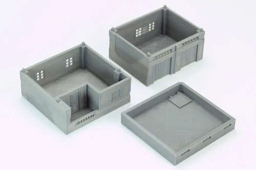 Urban Building Shop – 2 sekcje i dach rozłożone, widok z góry, teren 28mm Patrick Miniatures
