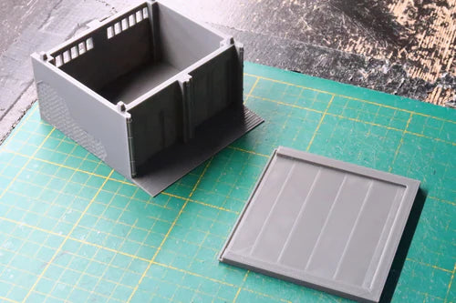 Power Substation – zdejmowalny dach i korpus budynku osobno, widok z góry, teren 28mm Patrick Miniatures
