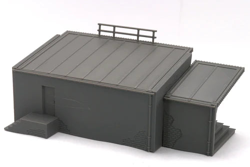 Large Store niezłożony z dachem i wejściem, widok z tyłu, teren 28mm Patrick Miniatures
