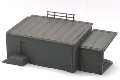 Large Store niezłożony z dachem i wejściem, widok z tyłu, teren 28mm Patrick Miniatures
