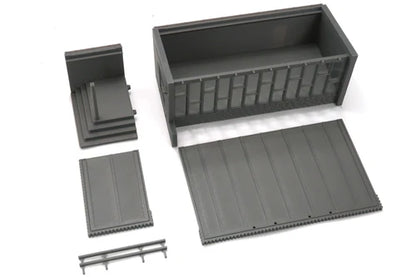 Large Store – elementy rozłożone: korpus, dach, wejście i balustrada, teren 28mm Patrick Miniatures
