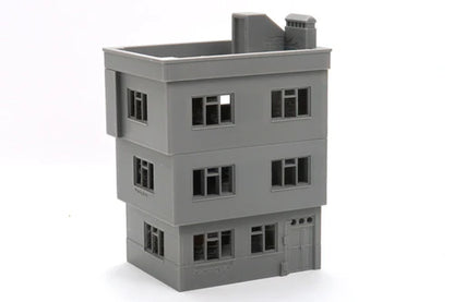 Middle East Urban Buildings MET_04 – widok frontu z bramą garażową i oknami, teren 28mm Patrick Miniatures
