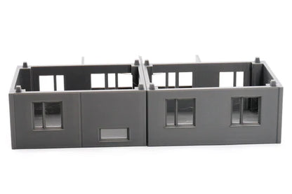 Apartments Block Type 2 – poziom piętra rozebrany na dwie sekcje, widok z boku, teren 28mm Patrick Miniatures
