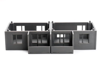 Apartments Block Type 2 – poziom parteru rozebrany na dwie sekcje, widok wnętrza, teren 28mm Patrick Miniatures
