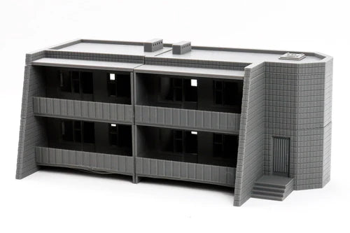 Soviet Small Leisure Hotel – widok frontu budynku, dwie kondygnacje, teren 28mm Patrick Miniatures
