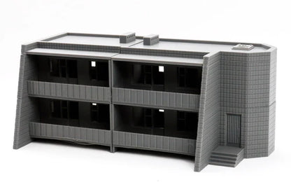 Soviet Small Leisure Hotel – widok frontu budynku, dwie kondygnacje, teren 28mm Patrick Miniatures
