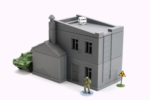 HQ / Weaponry / Communications z czołgiem i figurką w kombinezonie, teren 28mm Patrick Miniatures
