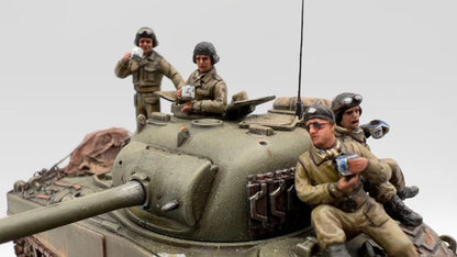Rubicon Models 280061 – M4 Sherman Composite, załoga US Army na czołgu, skala 1:56