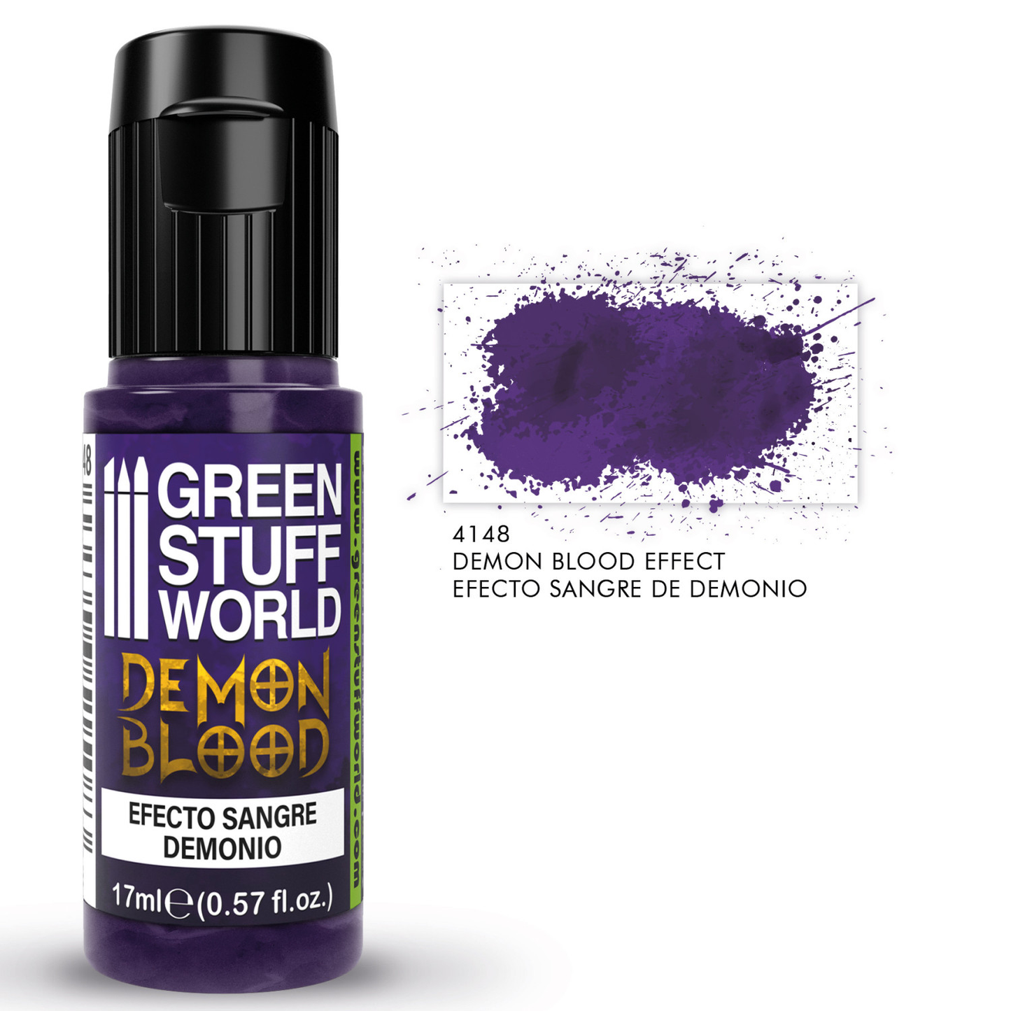 Green Stuff World Demon Blood 4148 17ml - butelka z próbką efektu krwi demona w kolorze fioletowym do malowania figurek Daemon Prince i modeli horror - Green Stuff World
