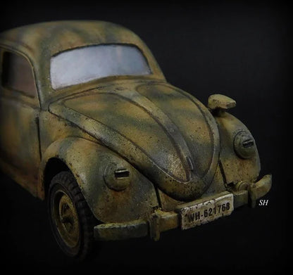 Volkswagen Type 1 Käfer – model 28mm SH, kamuflaż trójkolorowy widok z tyłu-boku, 280081