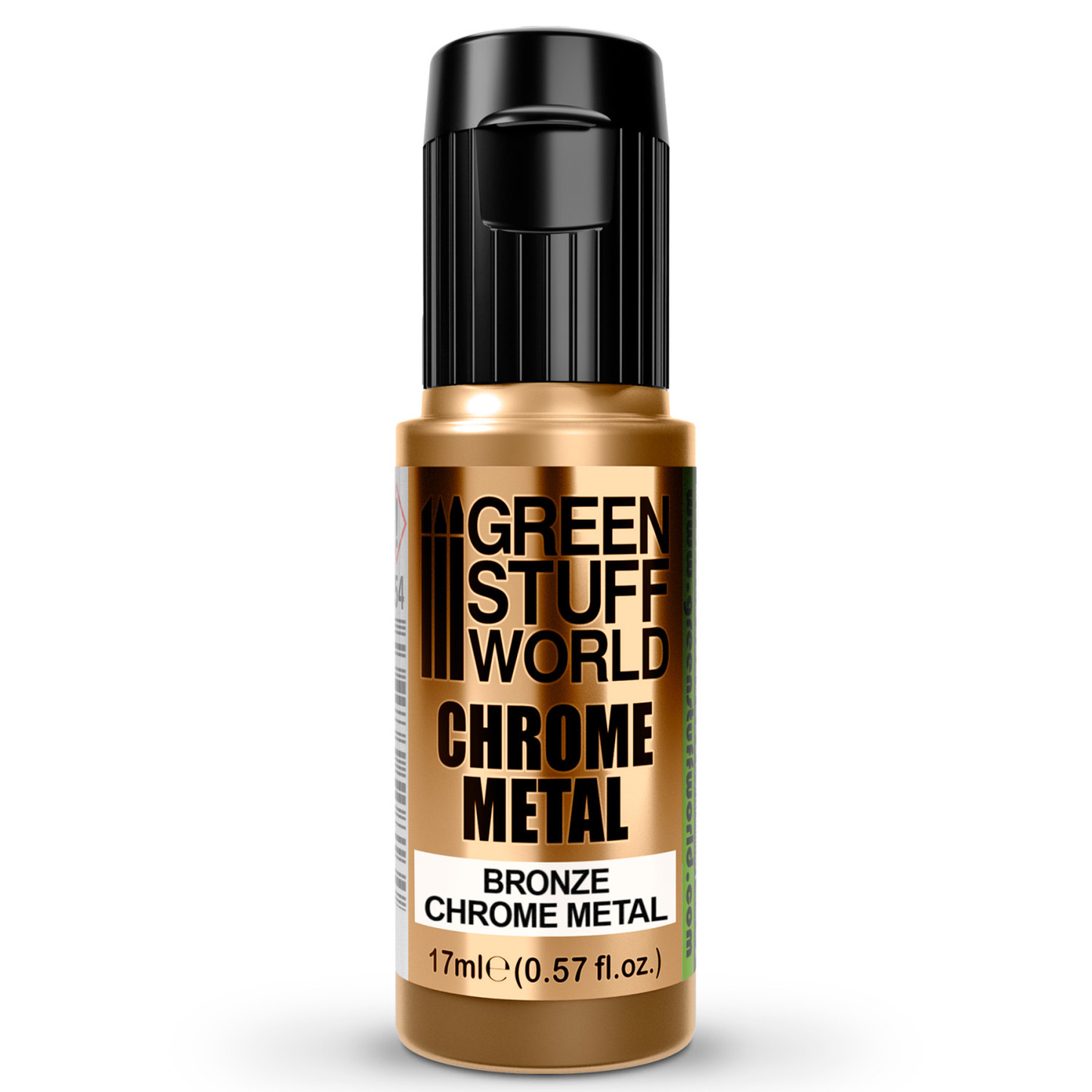 Green Stuff World Bronze Chrome Metal 3690 17ml - butelka farby chromowanej lustrzanej w kolorze brązu do malowania figurek i modeli - Green Stuff World
