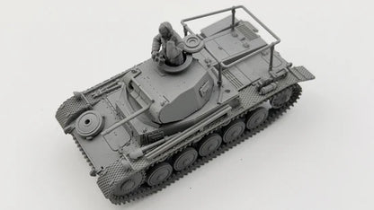 Panzer II Ausf D E – model 28mm piaskowy Afryka Północna, widok z boku, antena ramowa, 280112