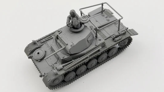Panzer II Ausf D E – model 28mm piaskowy Afryka Północna, widok z boku, antena ramowa, 280112