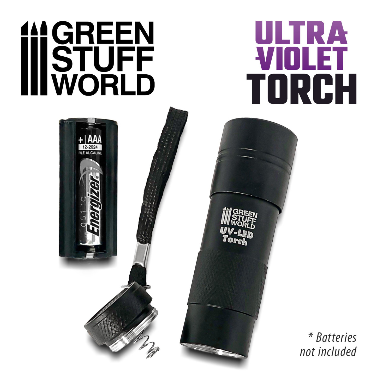 Ultraviolet Torch Green Stuff World - zawartość zestawu latarka UV i baterie AAA nie w zestawie
