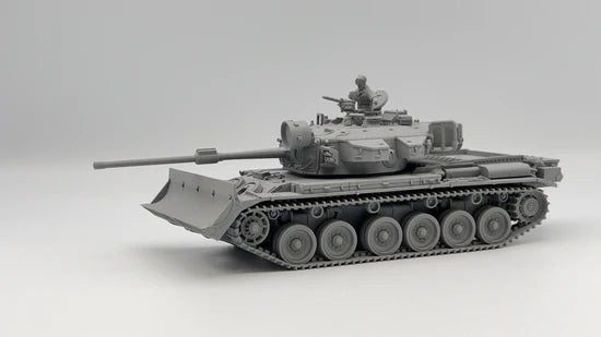 Centurion MBT Mk 5 – model 28mm szary z lemieszem, widok z przodu, 280105
