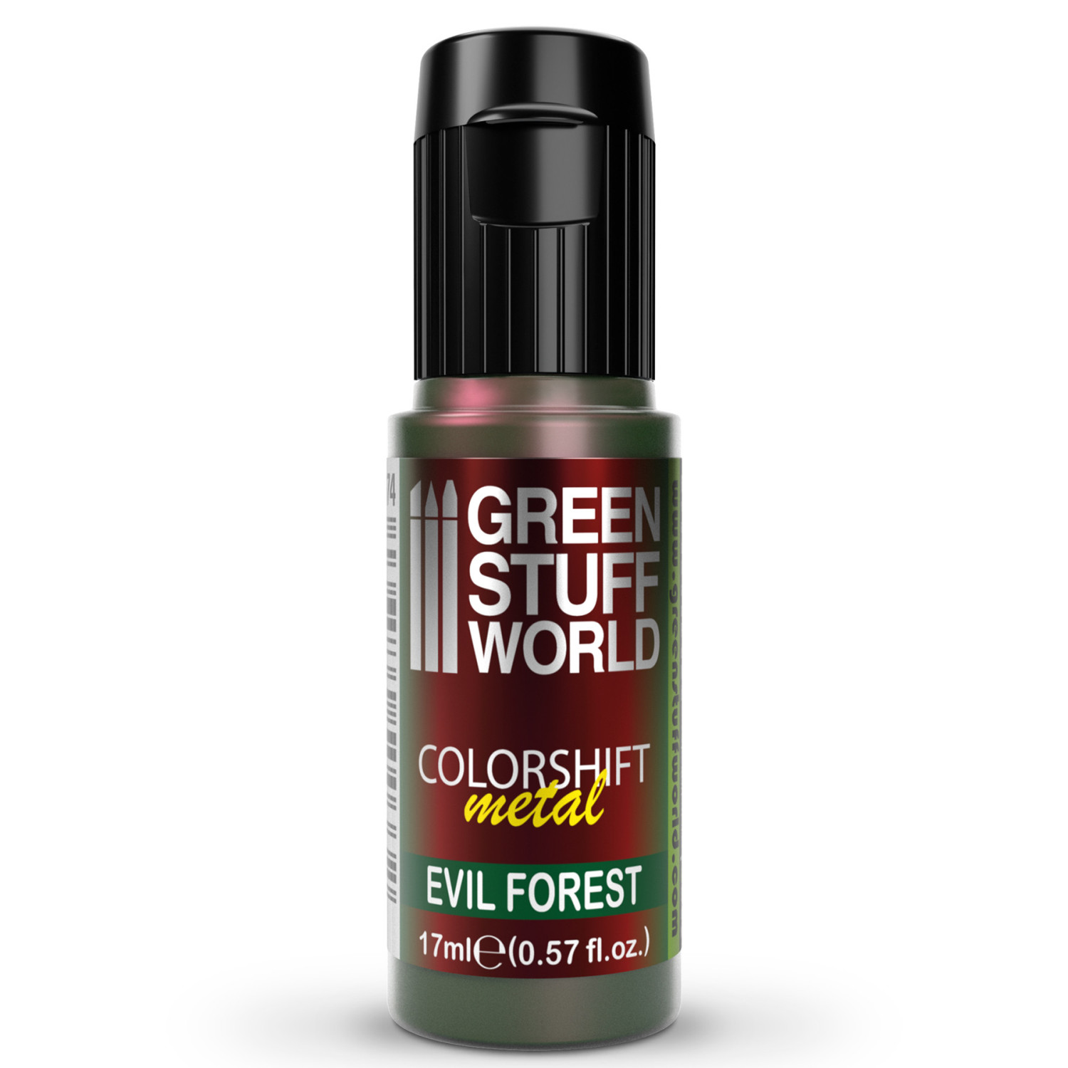 Green Stuff World Colorshift Metal Evil Forest 1674 17ml - butelka farby akrylowej kameleon zmieniającej kolor z zielonego na czerwony w zależności od kąta patrzenia - Green Stuff World
