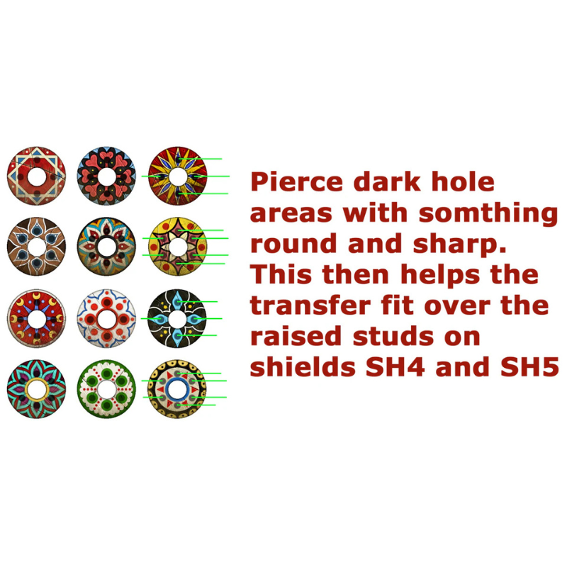Islamic Cavalry Shield Designs ISLAM(VL)6 – instrukcja aplikacji naklejek na tarcze z wypustkami SH4 i SH5
