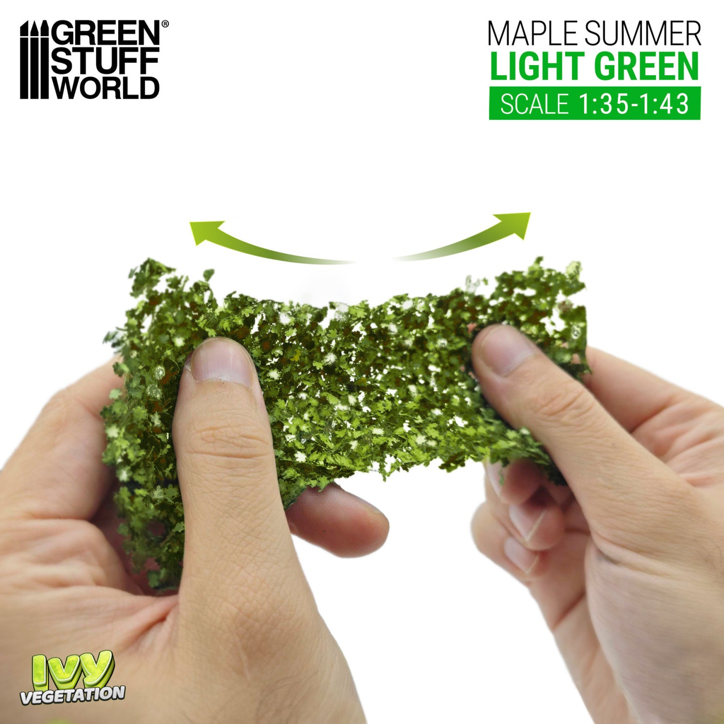 Ivy Foliage Light Green Maple Large GSW - elastyczny arkusz roślinności klonowej w jasnej zieleni do modelarstwa i dioram