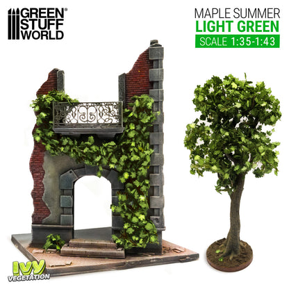 Ivy Foliage Light Green Maple Large GSW - miniaturowe drzewo klonowe i ruiny obrosłe bluszczem w skali 1:35-1:43