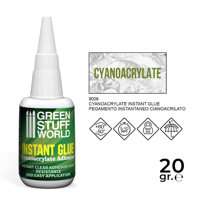 Instant Glue Cyanoacrylate 20gr Green Stuff World – specyfikacja i numer referencyjny 9006
