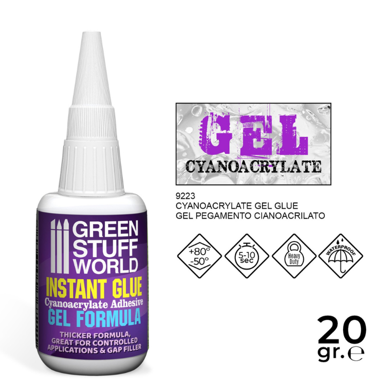 Instant Glue Cyanoacrylate Gel 20gr Green Stuff World – specyfikacja i numer referencyjny 9223
