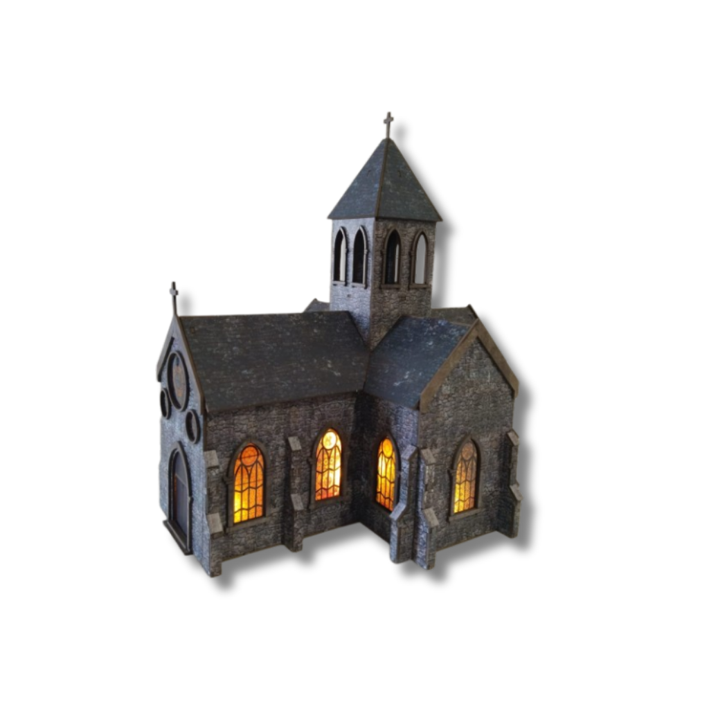 Kościół Europy Zachodniej 28mm – widok z przodu, prepainted, SceneryWargames