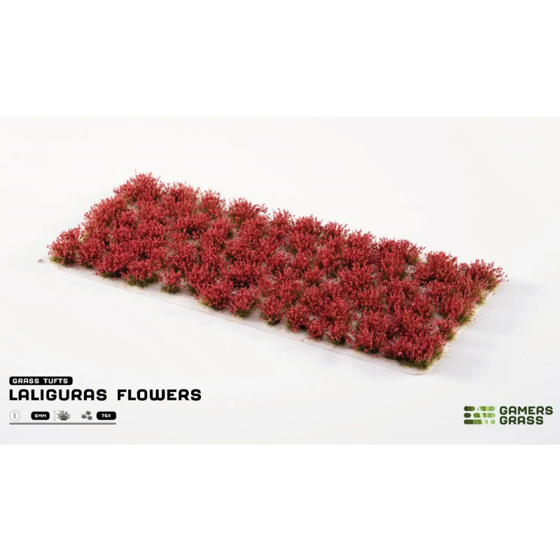 Gamers Grass Laliguras Flowers 6mm – zbliżenie na kępki kwiatków, detal tekstury i koloru do podstawek figurek