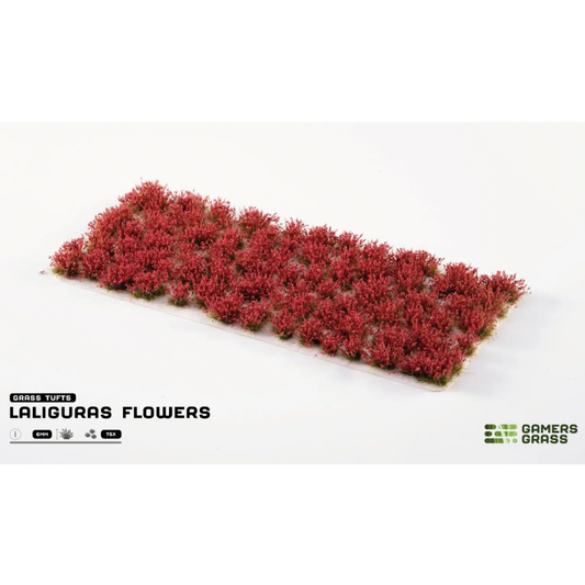 Gamers Grass Laliguras Flowers 6mm – zbliżenie na kępki kwiatków, detal tekstury i koloru do podstawek figurek