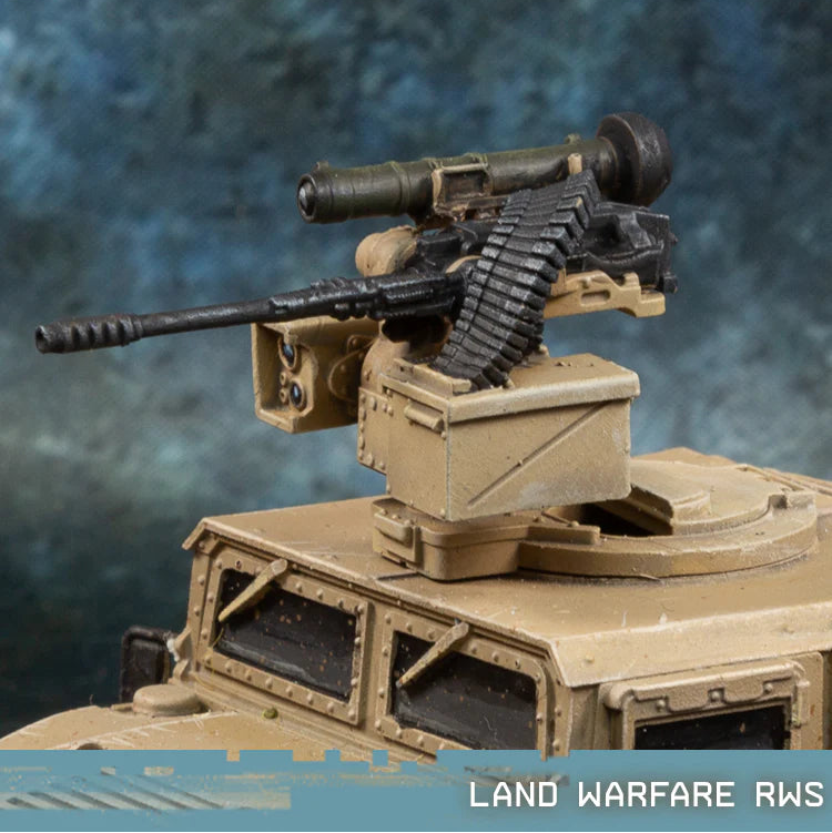 RWS Land Warfare Spectre Miniatures – zdalnie sterowana wieżyczka z karabinem 7.62mm, działkiem 30mm i Javelinem, widok z przodu
