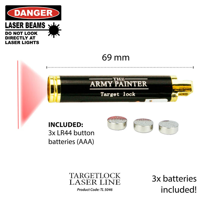 Targetlock Laser Line TL5046 – wymiary 69mm i załączone baterie 3x LR44 The Army Painter
