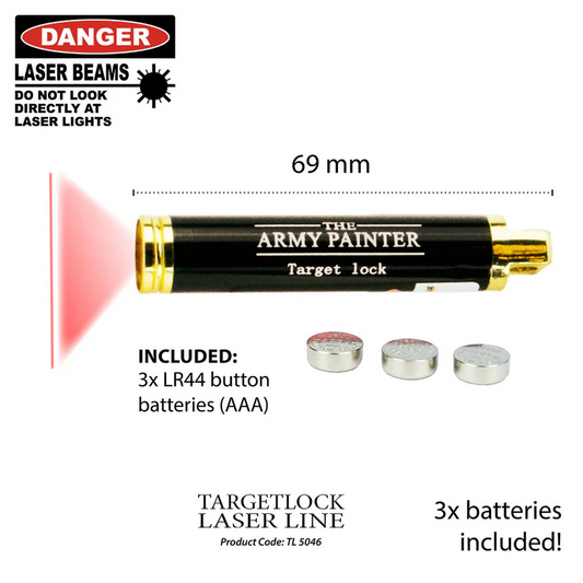 Targetlock Laser Line TL5046 – wymiary 69mm i załączone baterie 3x LR44 The Army Painter
