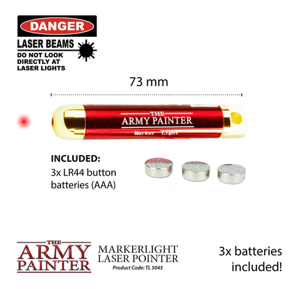 Markerlight Laser Pointer TL5045P – czerwony wskaźnik laserowy The Army Painter 73mm z bateriami 3x LR44 w zestawie
