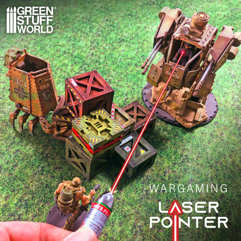 Laser Pointer 1910 Green Stuff World – czerwony wskaźnik laserowy używany do wyznaczania linii widzenia między figurkami na stole bitewnym
