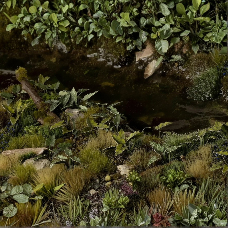 Lords-and-Ladies Laser Plants Gamers Grass - ciemnozielone liście diorama leśna sceneria wilgotny las - Gamers Grass
