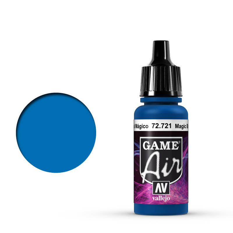Vallejo Game Air Magic Blue 72.721 - intensywna niebieska farba akrylowa 17ml do aerografu do malowania figurek i miniatur fantasy - Vallejo