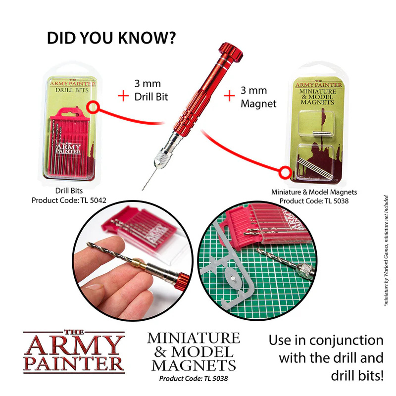 The Army Painter TL5038 – Miniature & Model Magnets: użyj z wiertarką 3mm i magnesem 3mm, kompatybilność z Drill Bits TL5042
