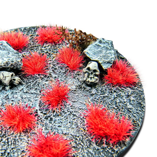 Martian Fluor Tufts Neo-Mars Orange Green Stuff World – kępki naklejone na podstawkę figurki Warhammer, efekt marsjańskiej roślinności