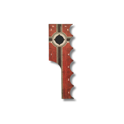 SceneryWargames German Army Tactical Combat Ruler 6" – miarka walki taktycznej z motywem armii niemieckiej WWII, widok z przodu, oznaczenia calowe 1"–6", Bolt Action Wargames
